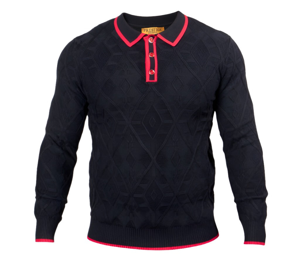 Textured Polo Sweater