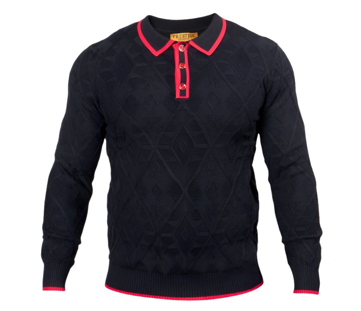 Textured Polo Sweater