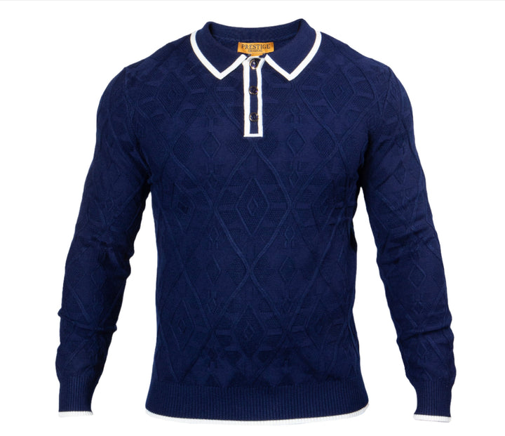 Textured Polo Sweater