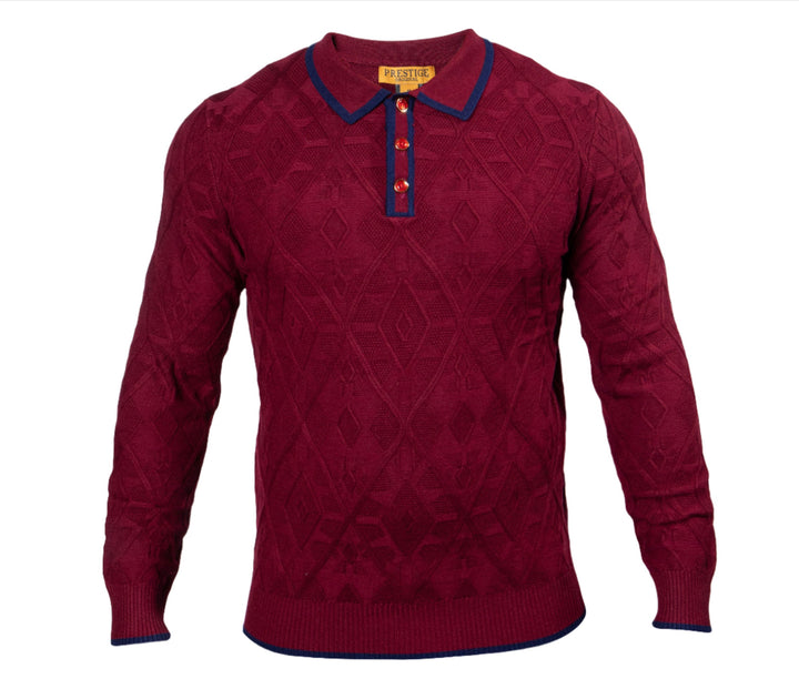 Textured Polo Sweater
