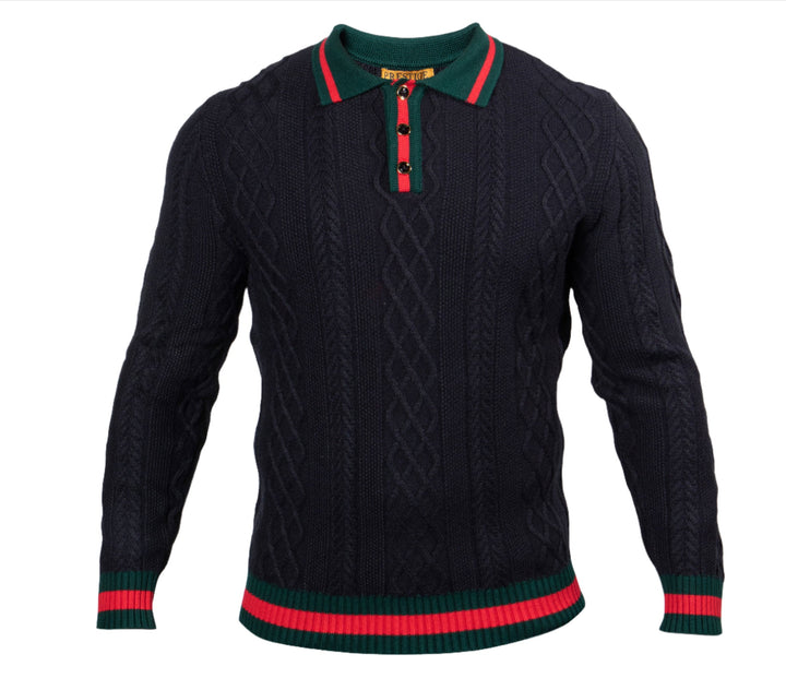 Cableknit Polo Sweater