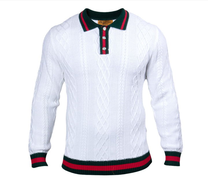 Cableknit Polo Sweater